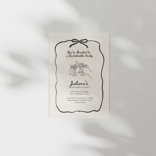 Minimalist Bridal Party Invite Canva Template