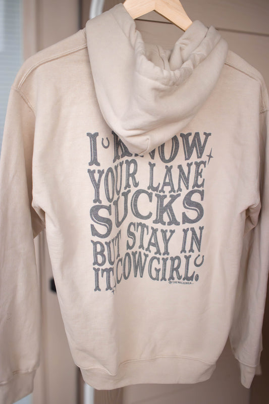 I know you're lane sucks but staying in it cowgirl - small