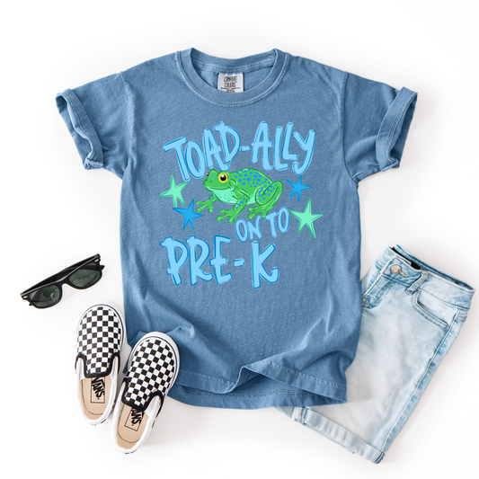 Toad-ally Onto Pre-K CC Youth Tee - blue